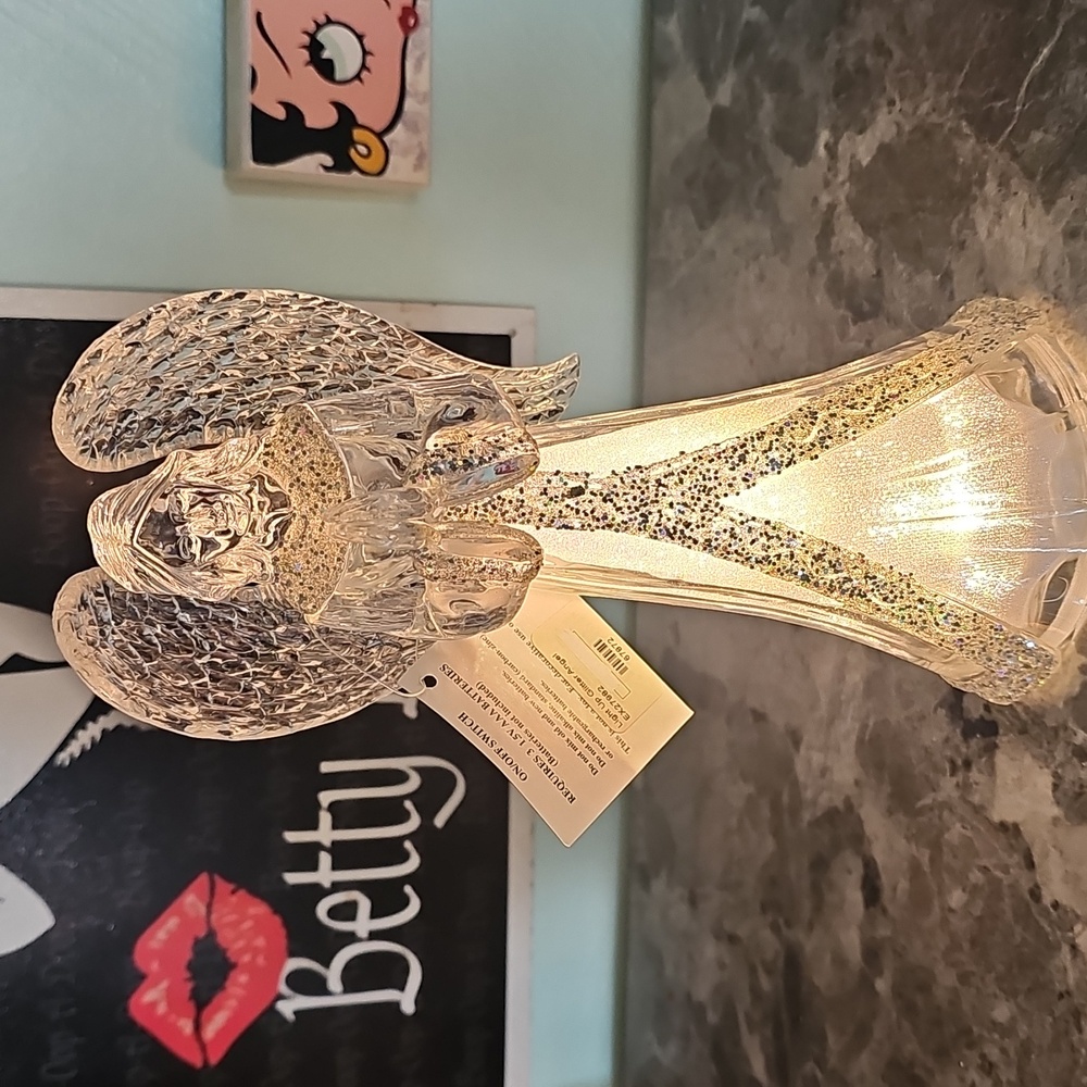 Elegant Crystal Angel Figurine Lights Up